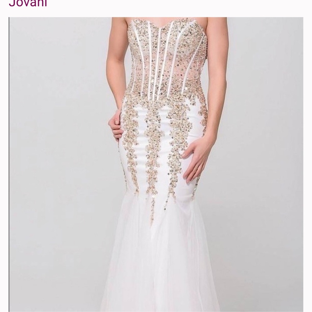 Gold & white formal dress
